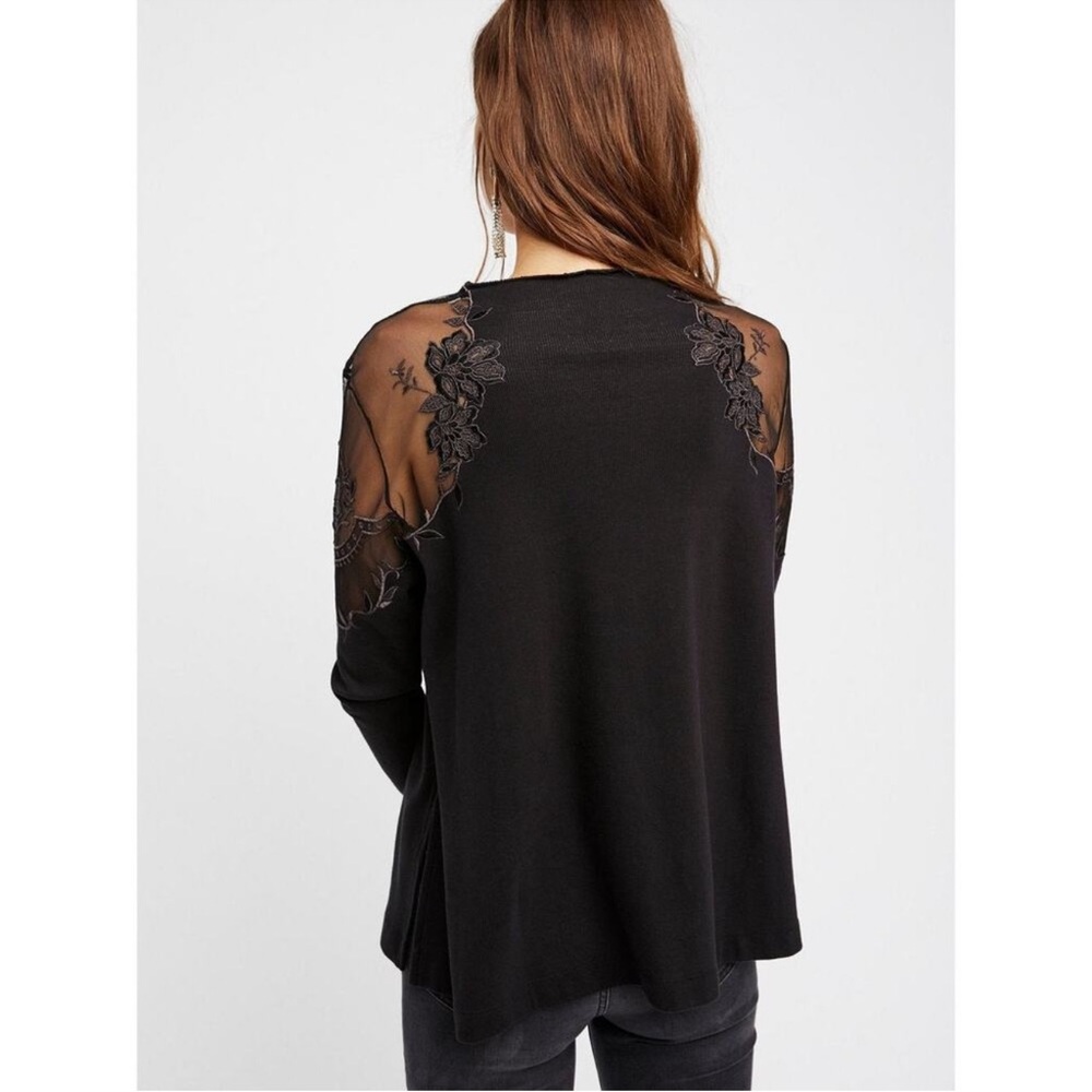 Free People Danielle Lace Shoulder Top Sz M - Picture 2 of 11